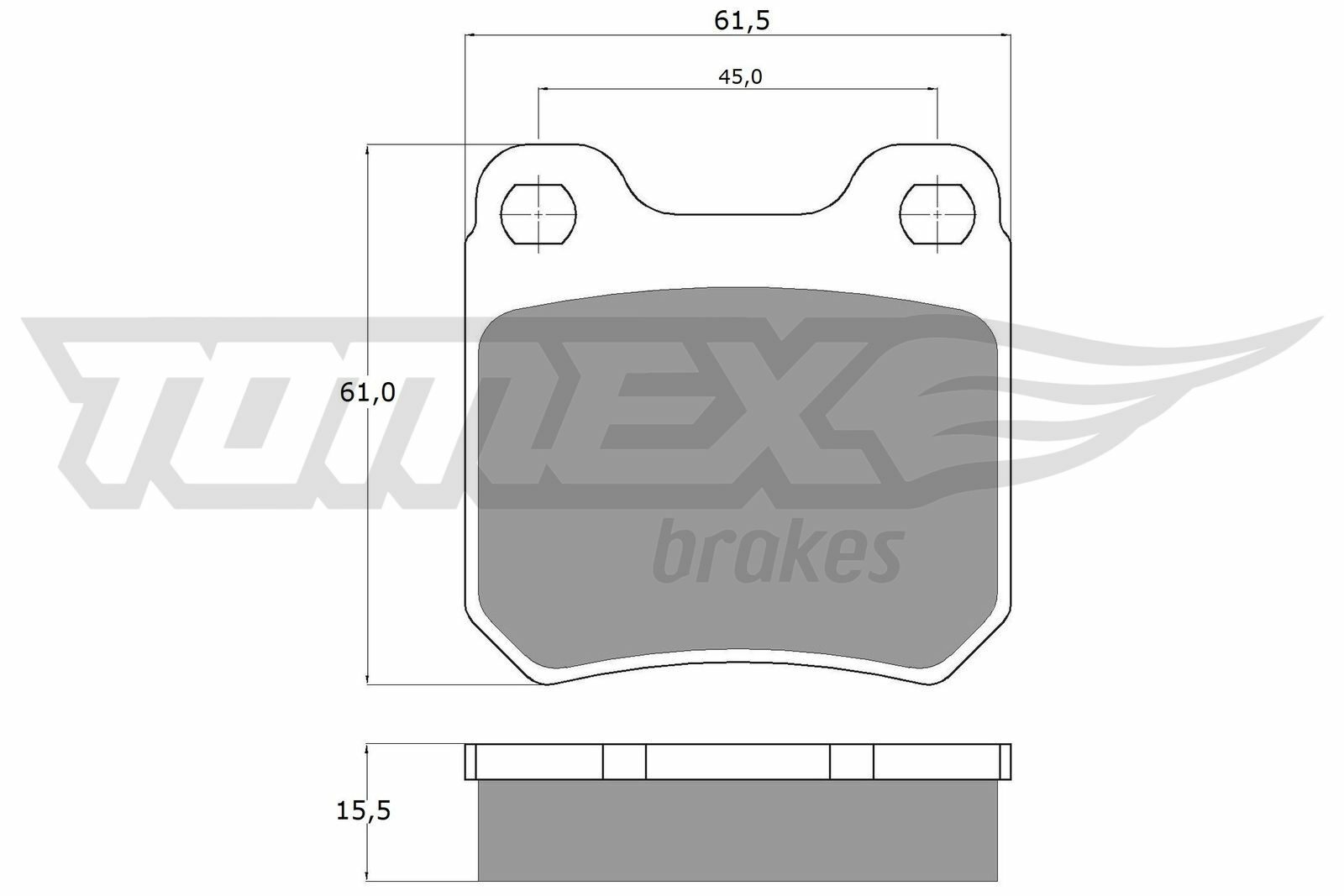 Sada brzdových destiček, kotoučová brzda TOMEX Brakes